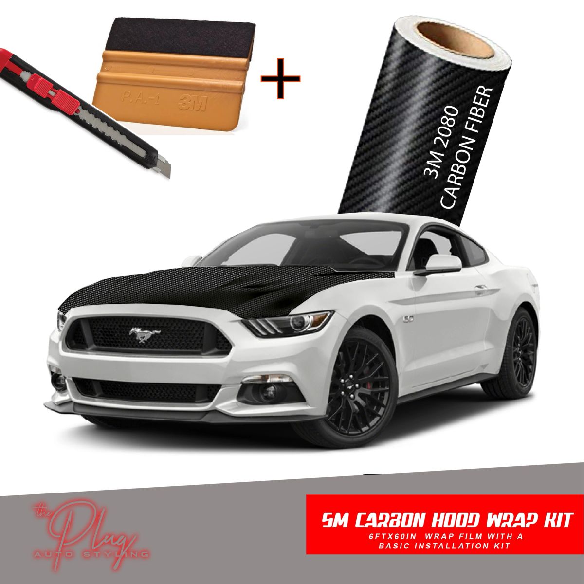 CARBON FIBER HOOD WRAP KIT